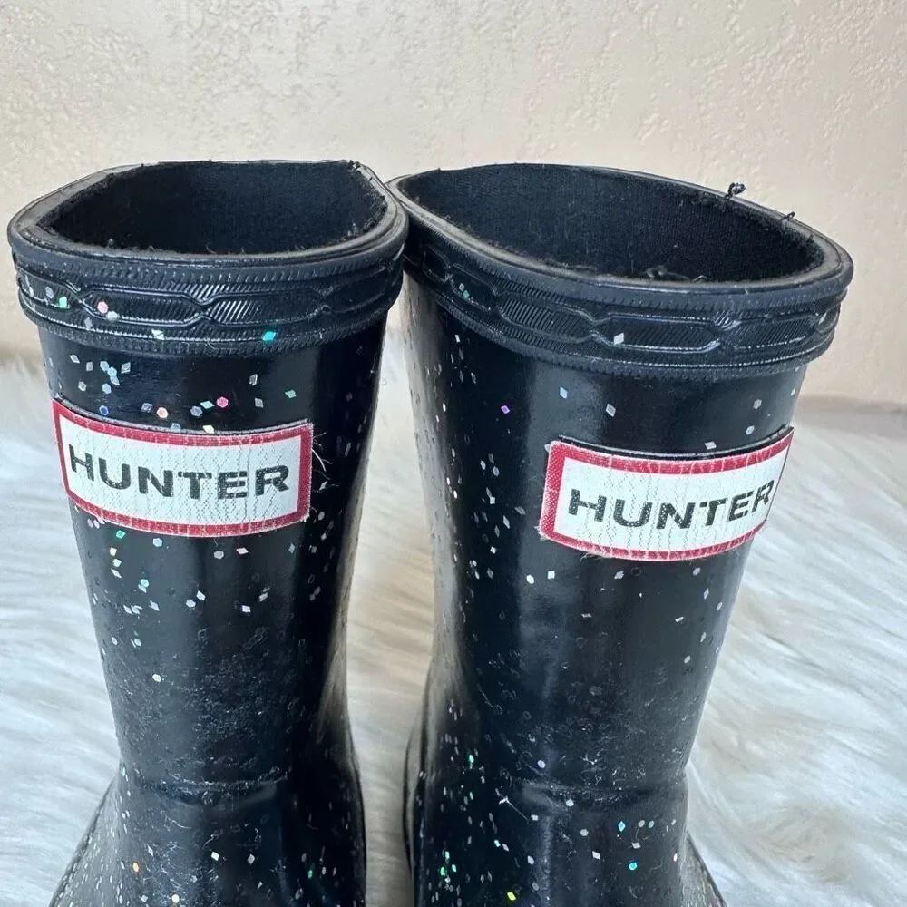 Hunter Kids First Giant Glitter Rain Boots Size UK 5 US 6B/7G